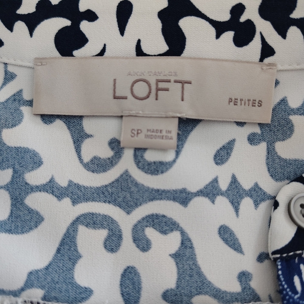 Ann Taylor Loft Floral Mosaic Shirt dress SP - Picture 11 of 12